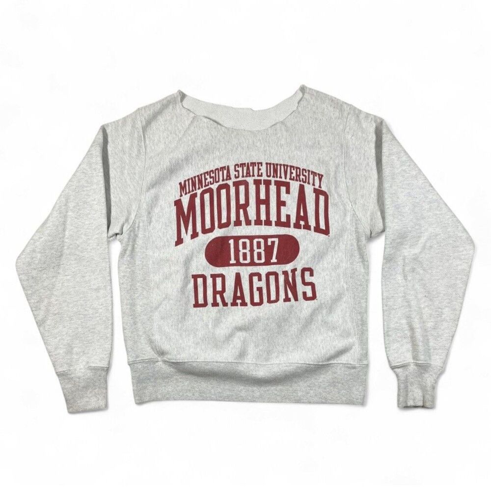 Vintage 90s Champion Reverse Weave MSU Moorhead Dragons Sweatshirt Small
